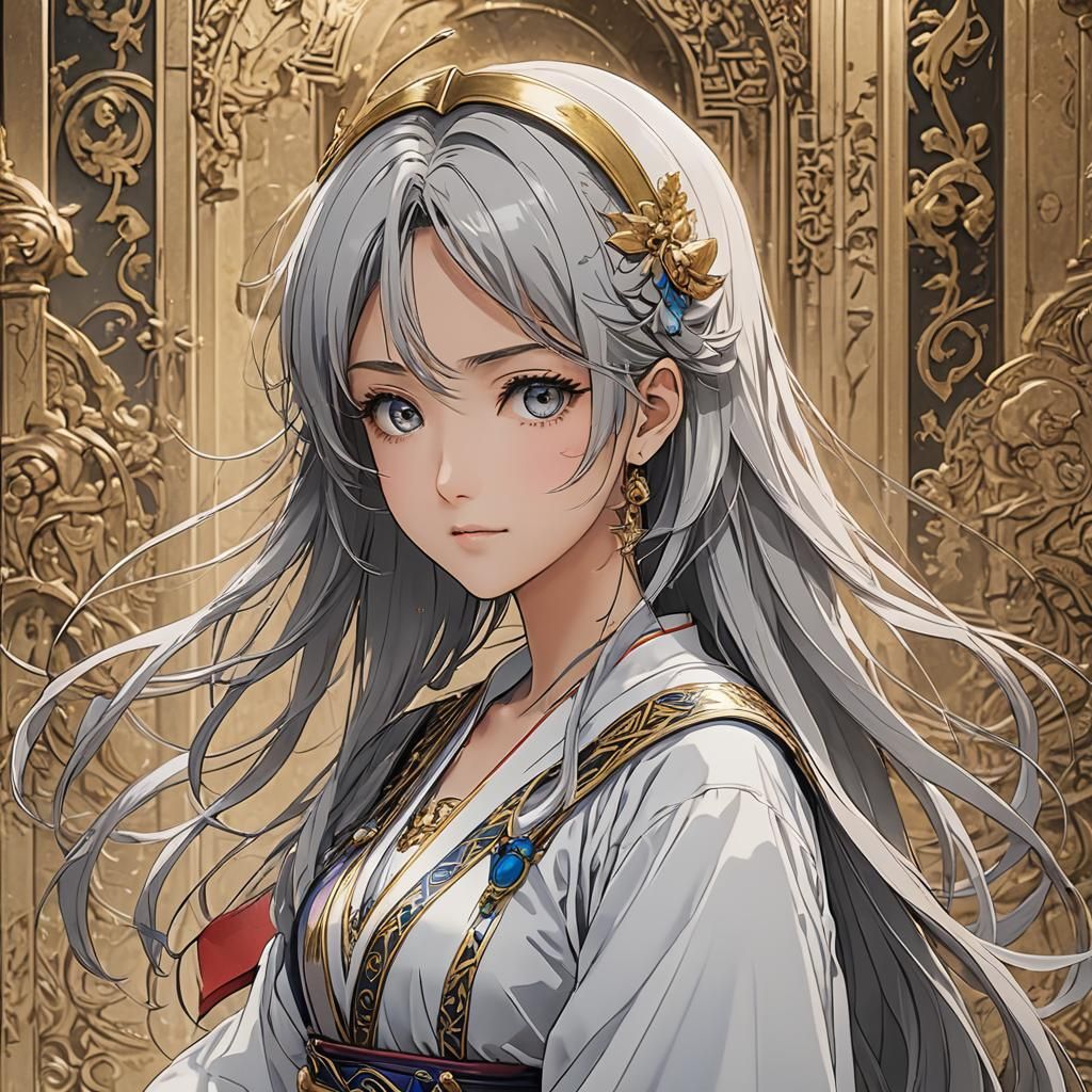 Frightened Anime Girl in Dark Forest