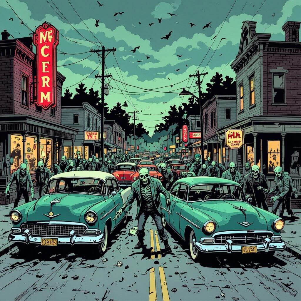 Zombie Outbreak on Main Street: Vintage Horror Comic