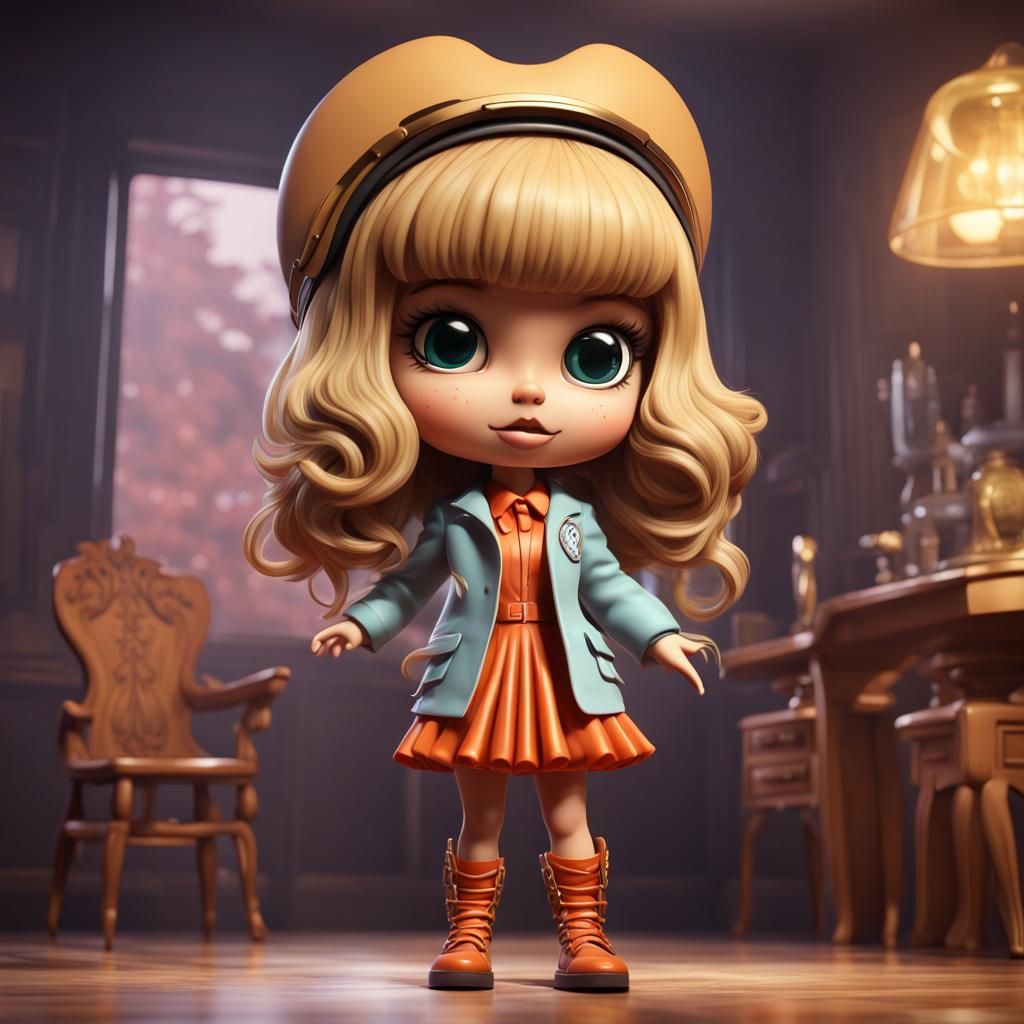 Hyperrealistic Chibi Nancy Sinatra Art