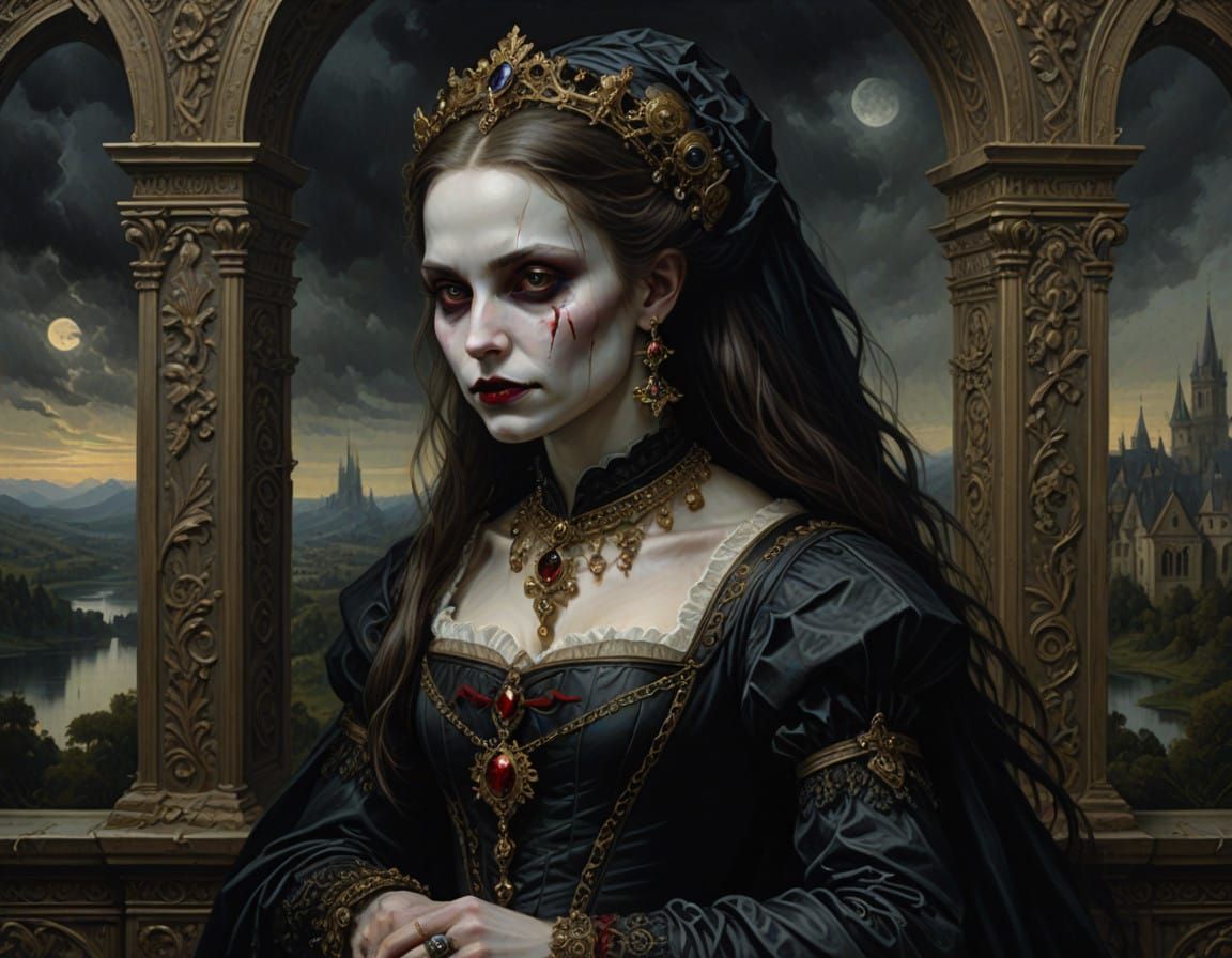 Ethereal Vampire Enigma in Renaissance Realism