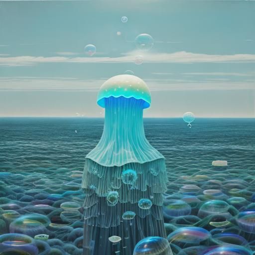 Galactic Jellyfish on Soap Bubble Planet