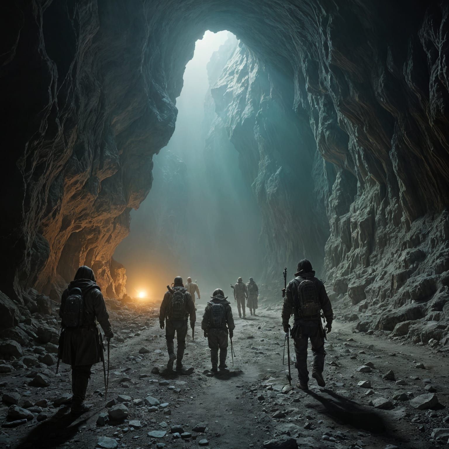 Scientists Discover Skeletons in a Cave: Digital Matte Paint...
