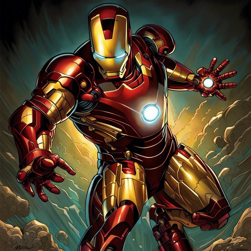 Iron Man Comic Book Art by Brooks and Mumford