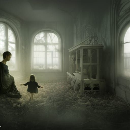 Ghostly Mother and Baby in Abandoned Nursery