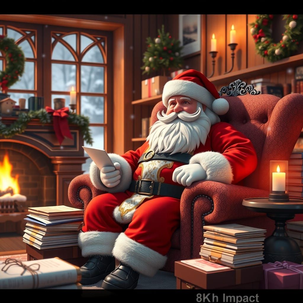 Santa Claus in 3D Anime-Inspired Study