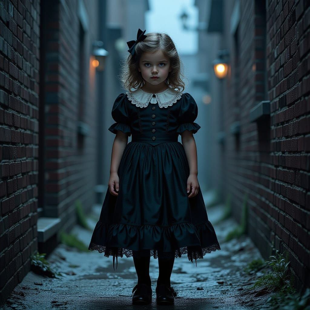 Shirley Temple as Jack the Ripper in Gothic Alleyway