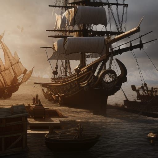 Epic Pirate Ship Render in 8K Resolution
