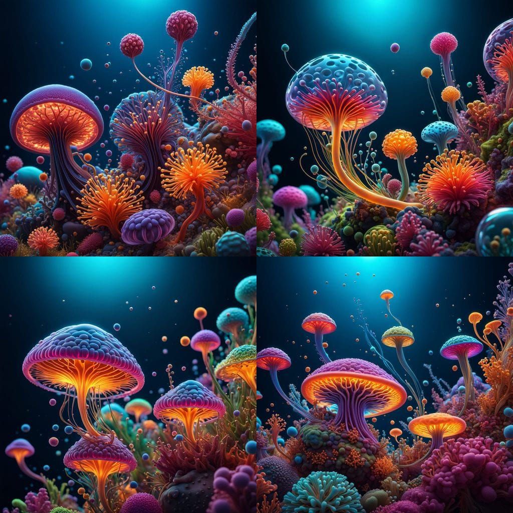 Vibrant Microscopic Worlds of Amoebas in Hyperrealistic Deta...