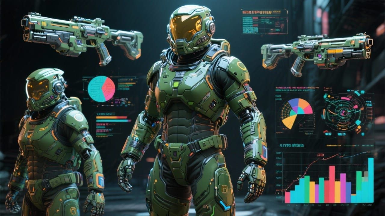 Futuristic Combat Space Suit: 3D Technical Design