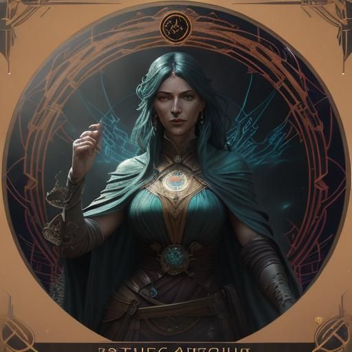 Detailed Tarot Card Deck in Art Nouveau Style