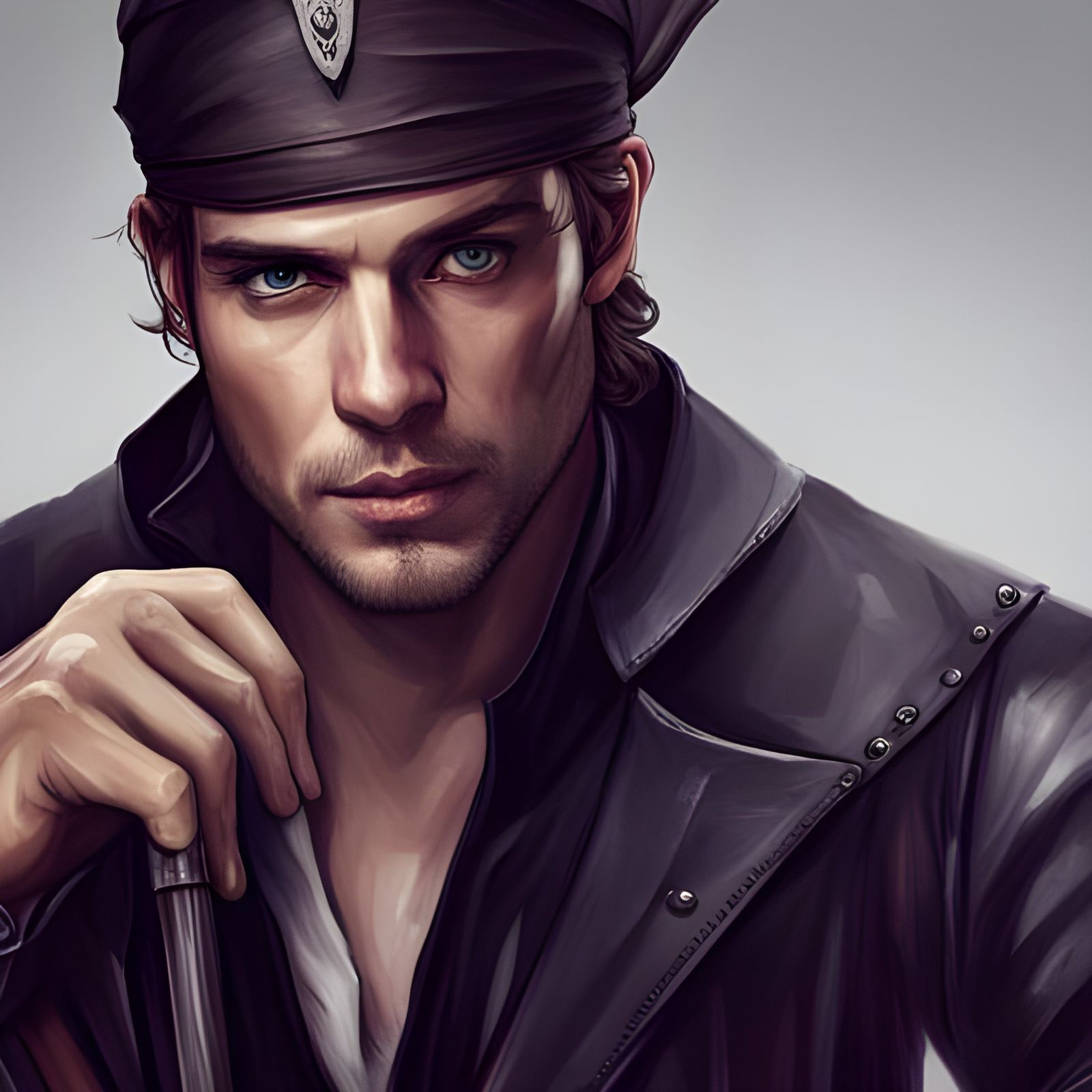 Pirate Portrait in Hyperdetailed Digital Art Style