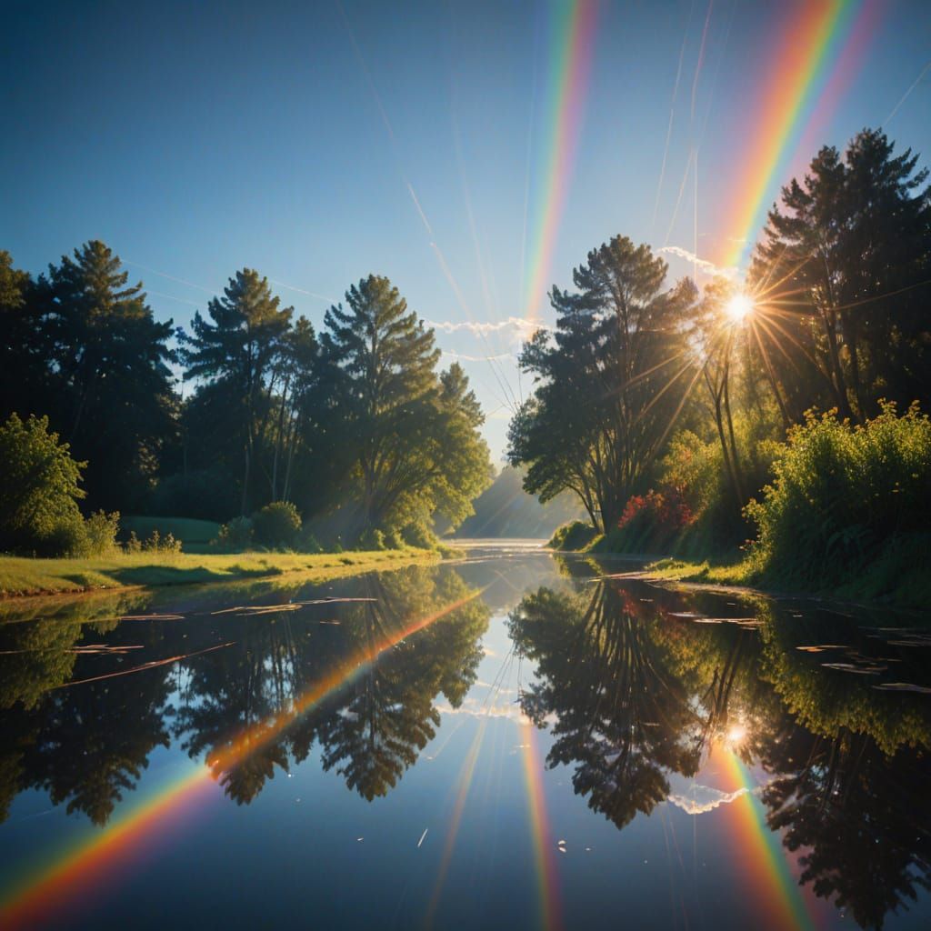 Ethereal Rainbow Prism Double Exposure