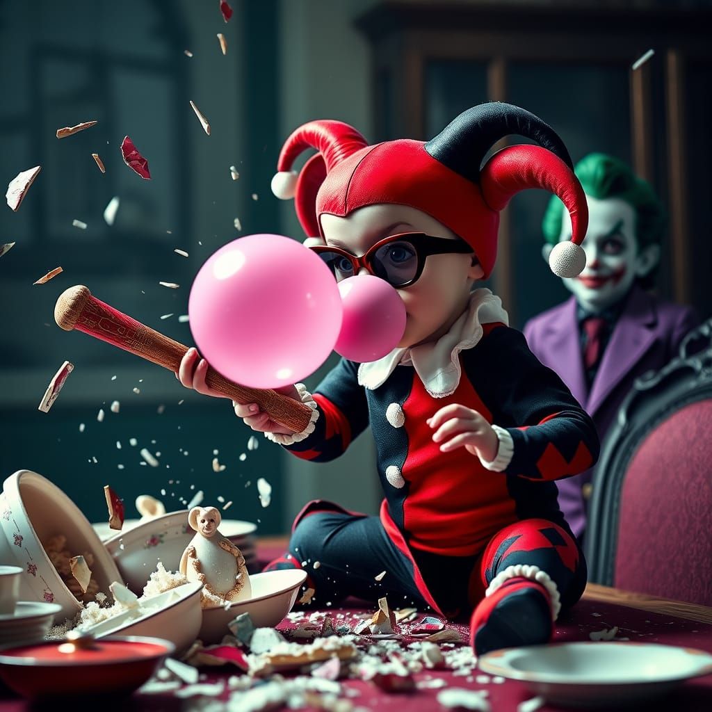 Baby Joker and Harley Quinn Union Born in Chaos