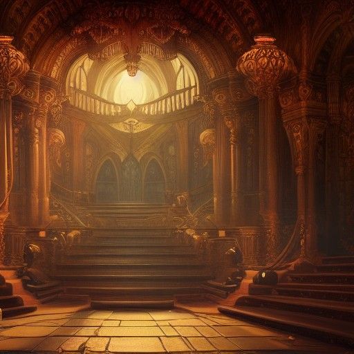 Fantastical Theater Matte Painting in Deep Color