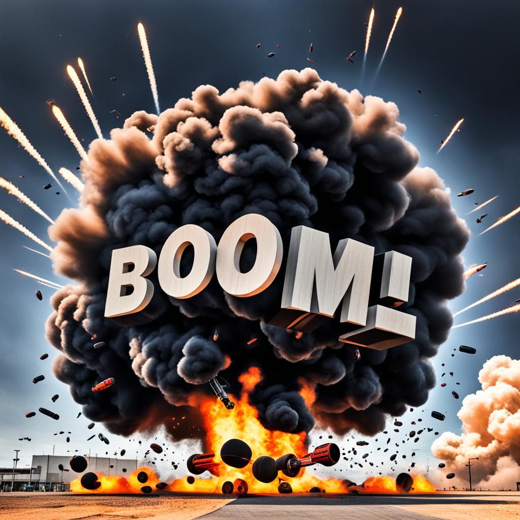 Vibrant Digital Illustration of a Powerful Explosion