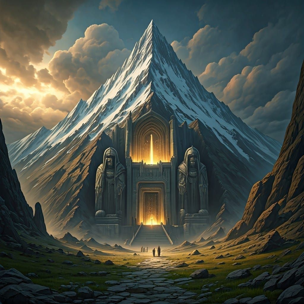 Towering Lonely Mountain of Erebor in Middle-earth