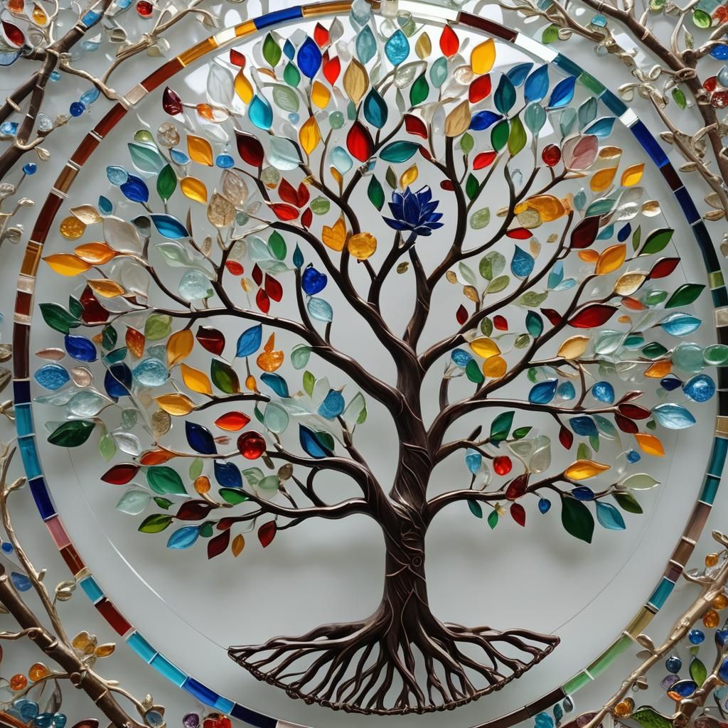 Colorful Glass Tree of Life
