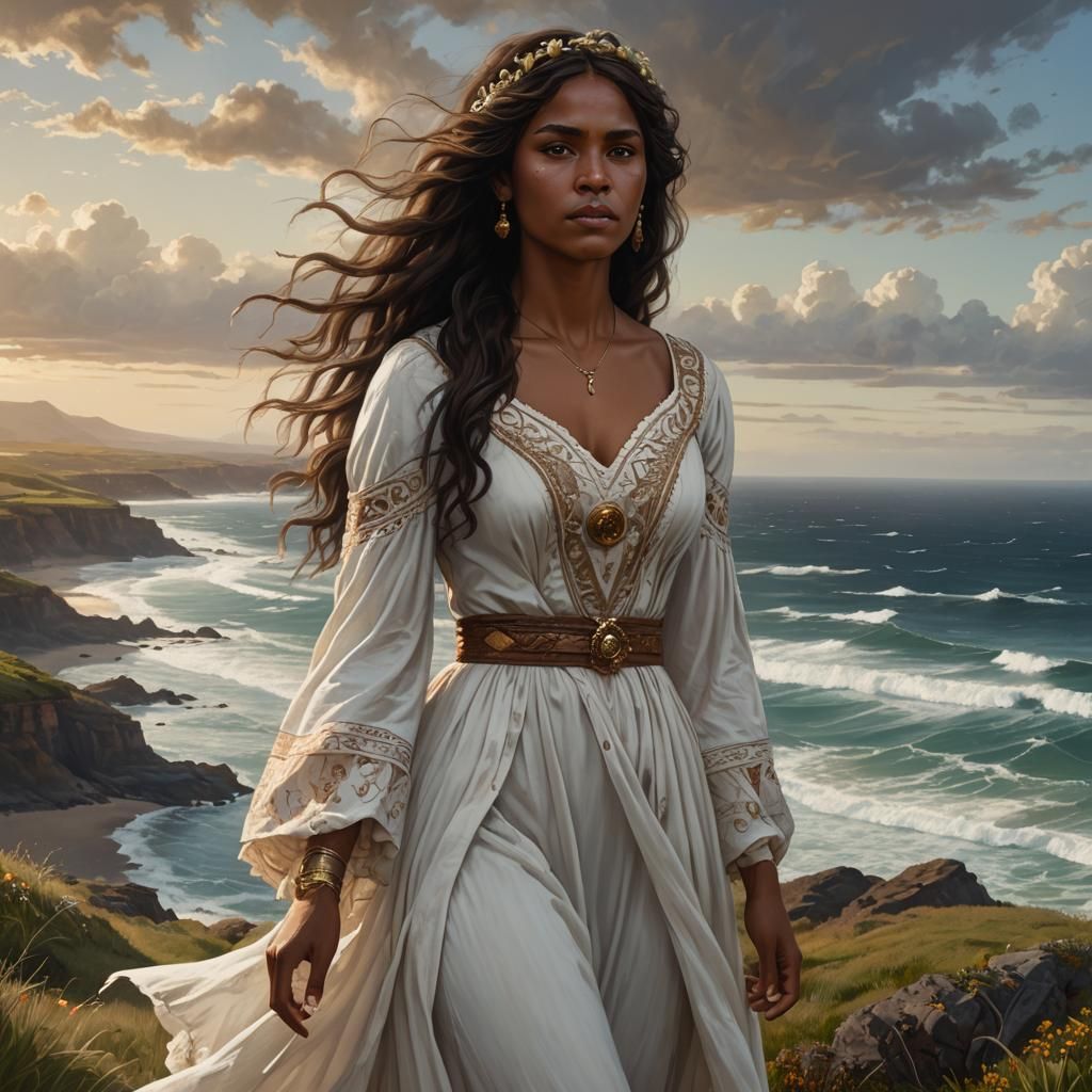 Regency Era Aboriginal Princess Portrait in Digital Art