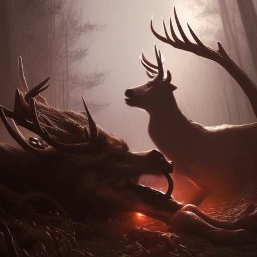 Demon Siphoning Life Force: Dark Fantasy Concept Art