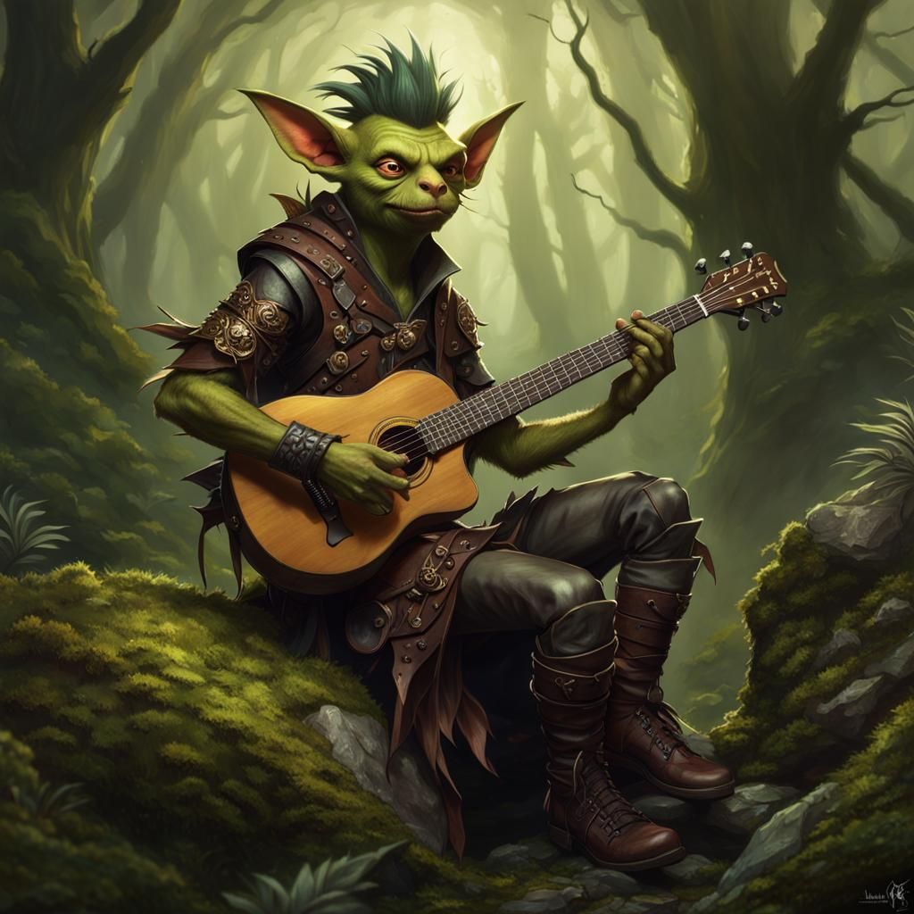 Goblin Rockstar Bard in Feywild Woods
