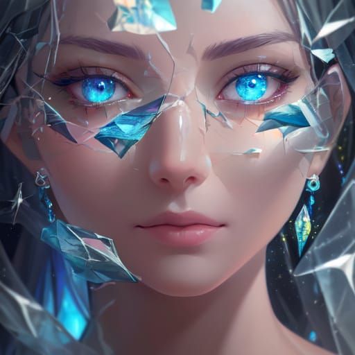 Woman of Shattered Glass and Jewels