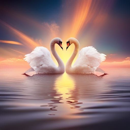 Yin Yang Swans: A Dance of Balance