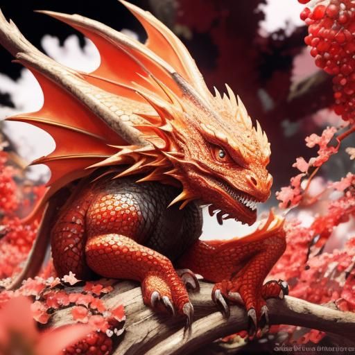 Strawberry Dragon in Anime-Inspired 3D Art