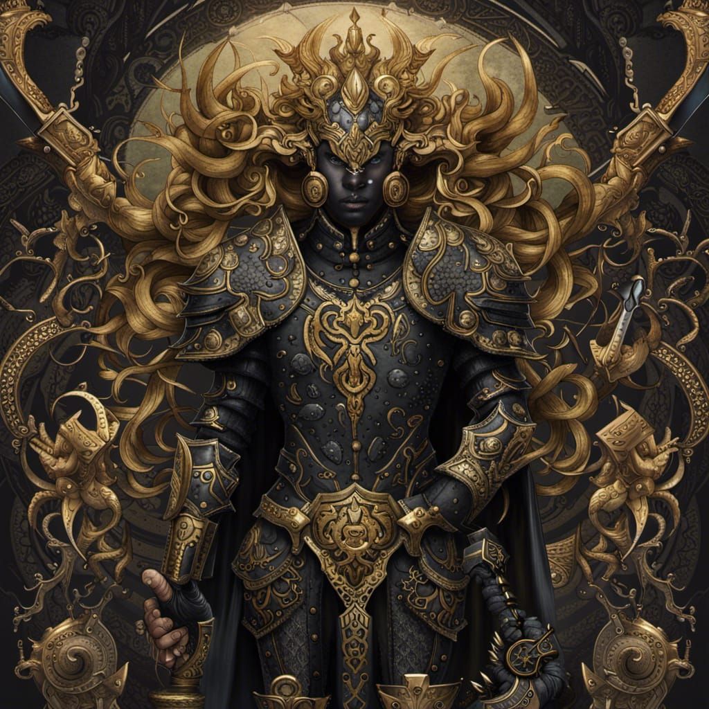 Epic Dark Paladin with Tentacles in Ornate Armor