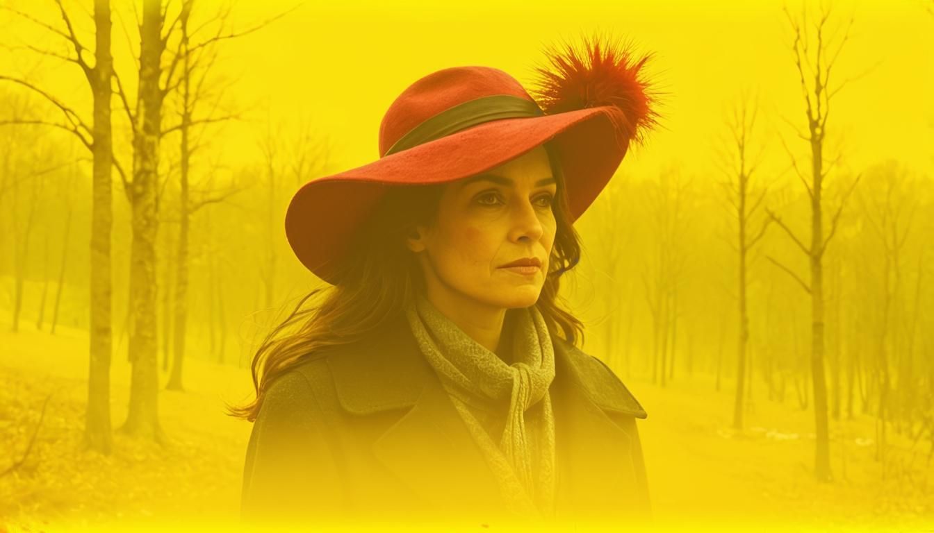 Elegant Woman in Red Hat: Expressionist Portrait