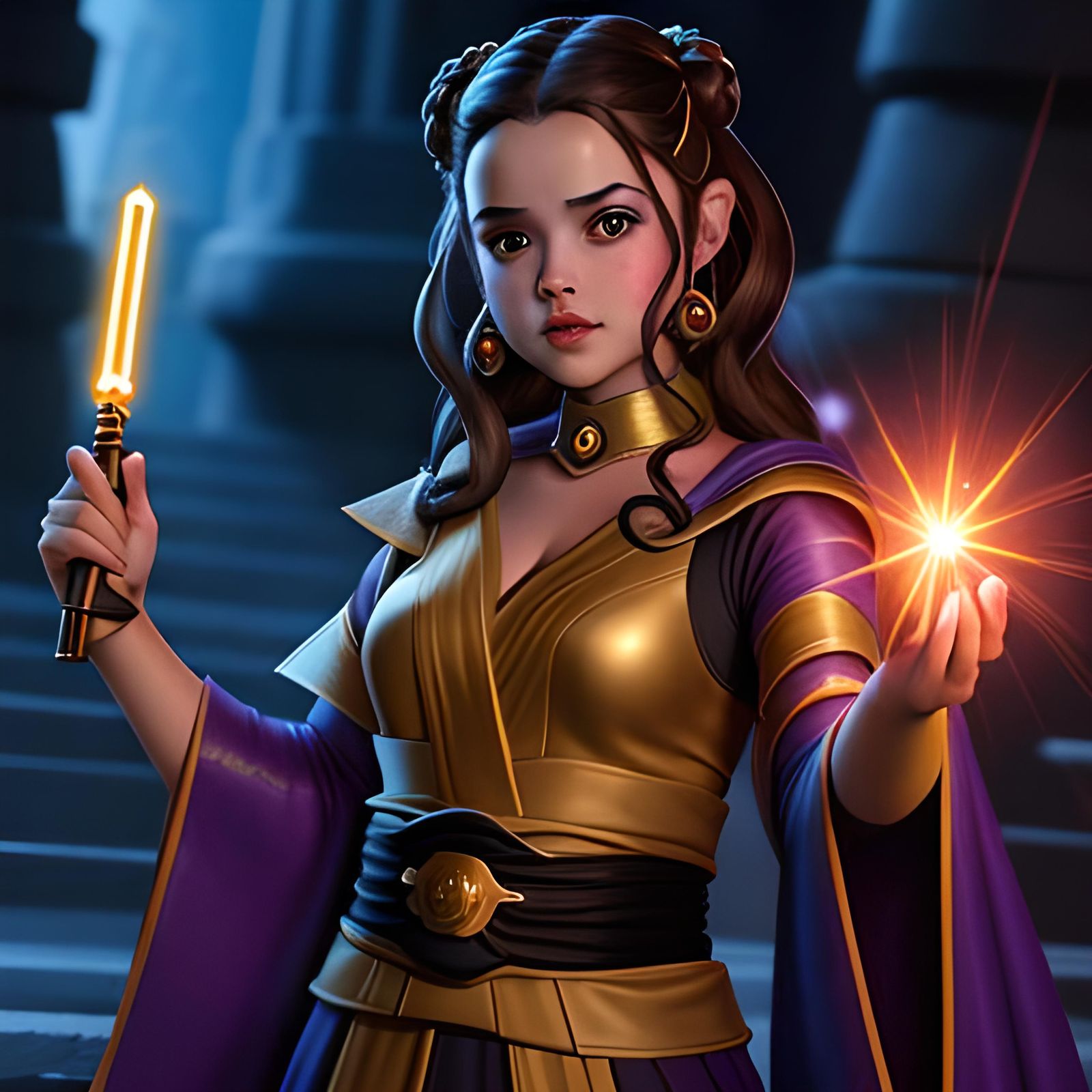 Dark Academia Princess in Fantasy Art Style