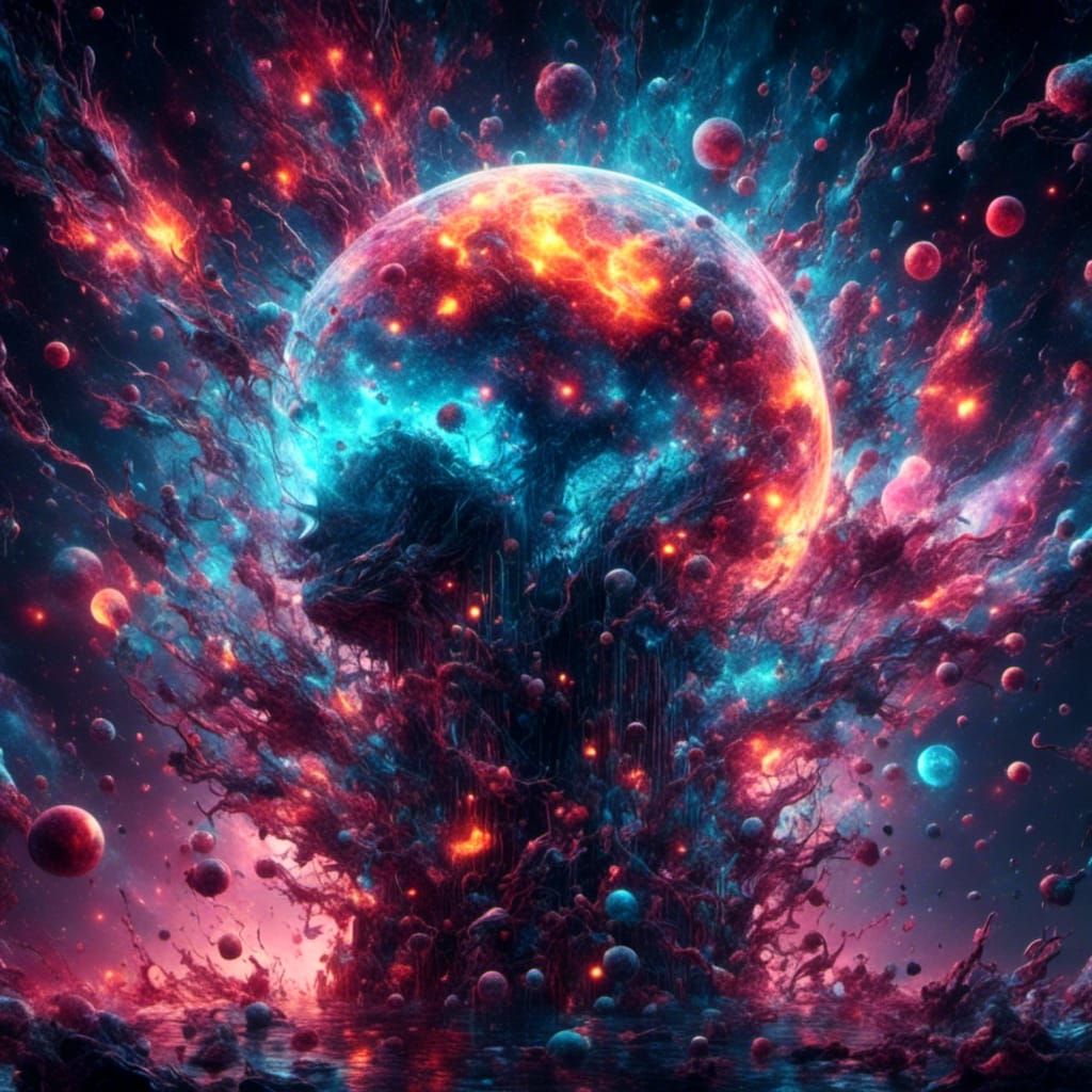 Electrical Storm Trapped in Vial, Cosmic Concept Art