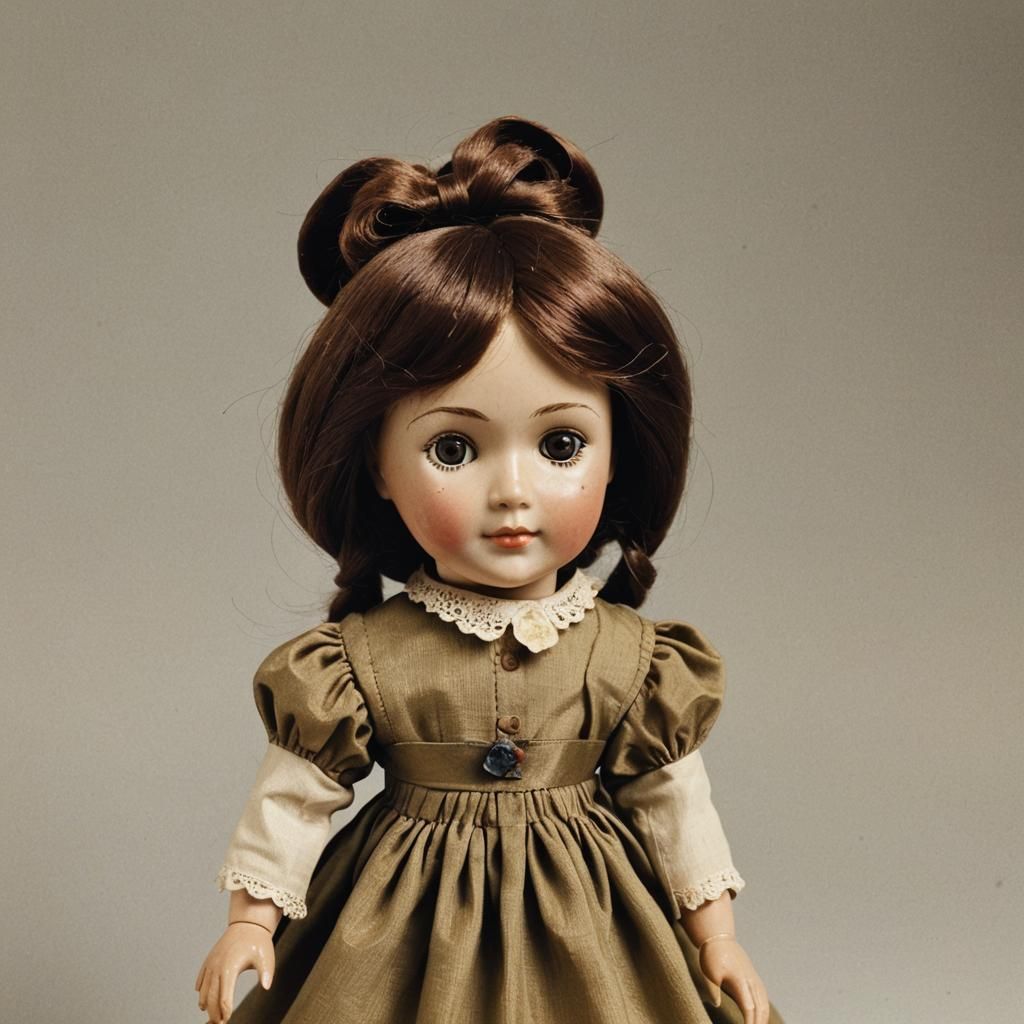 Brown Haired Doll, in Style of O'Keefe