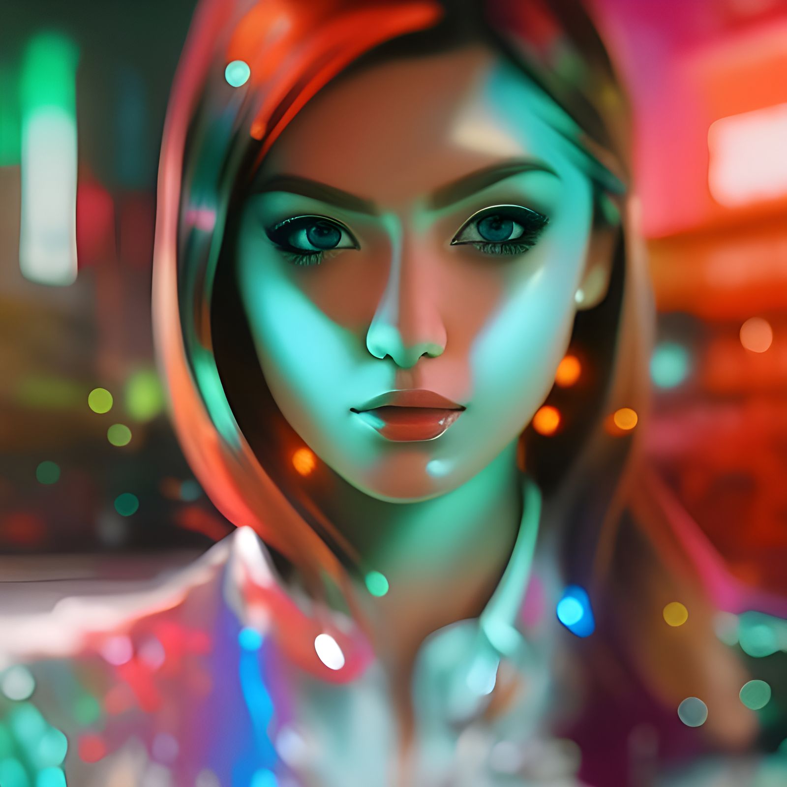 Cyberpunk Girl Portrait in Photorealistic HDR
