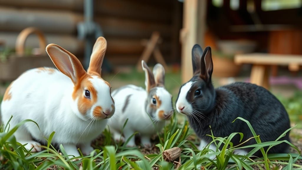 Rabbits on a farm