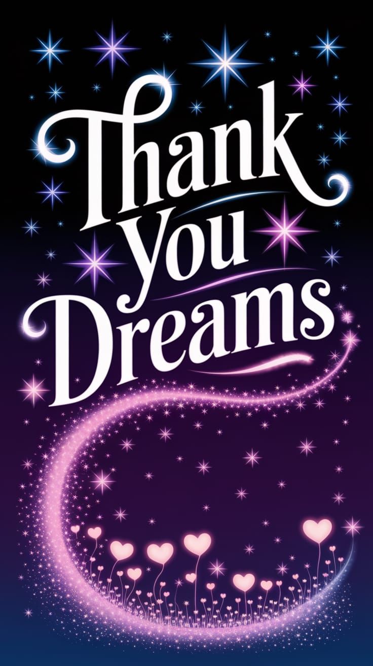 Thank you Dreams in Digital Illustration Style