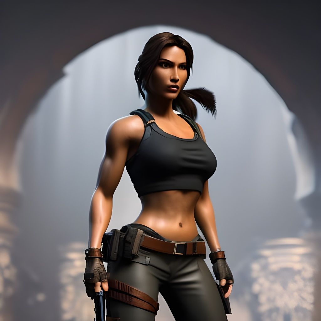 Detailed 4K Image of Lara Croft in Unreal Engine