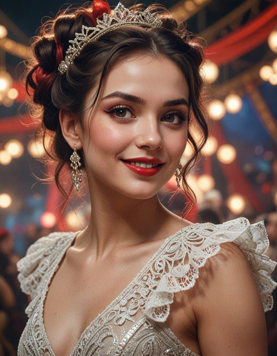 Gorgeous Spanish Acrobat Woman in Circus Arena