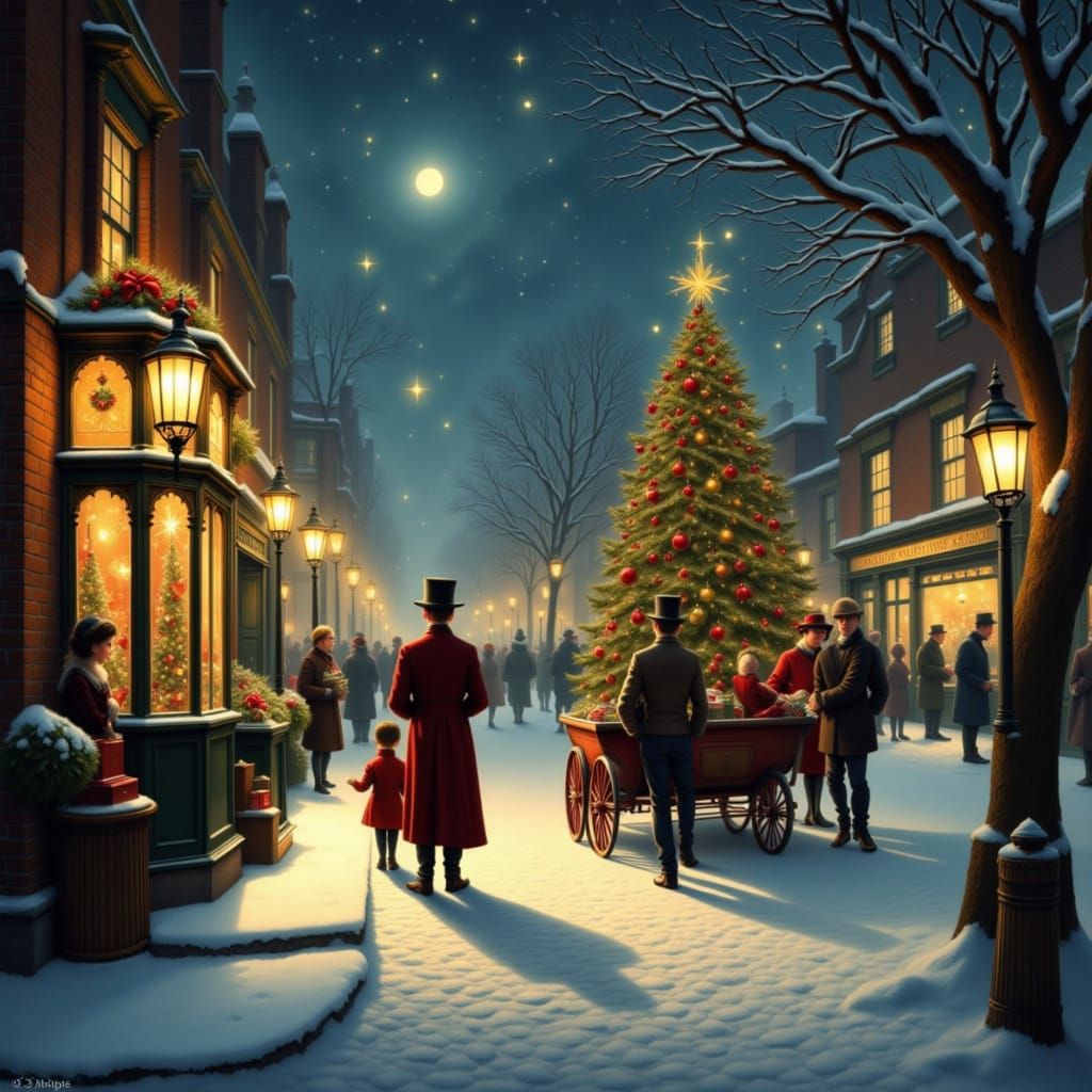 Victorian London Christmas Scene Cinematic Film Still