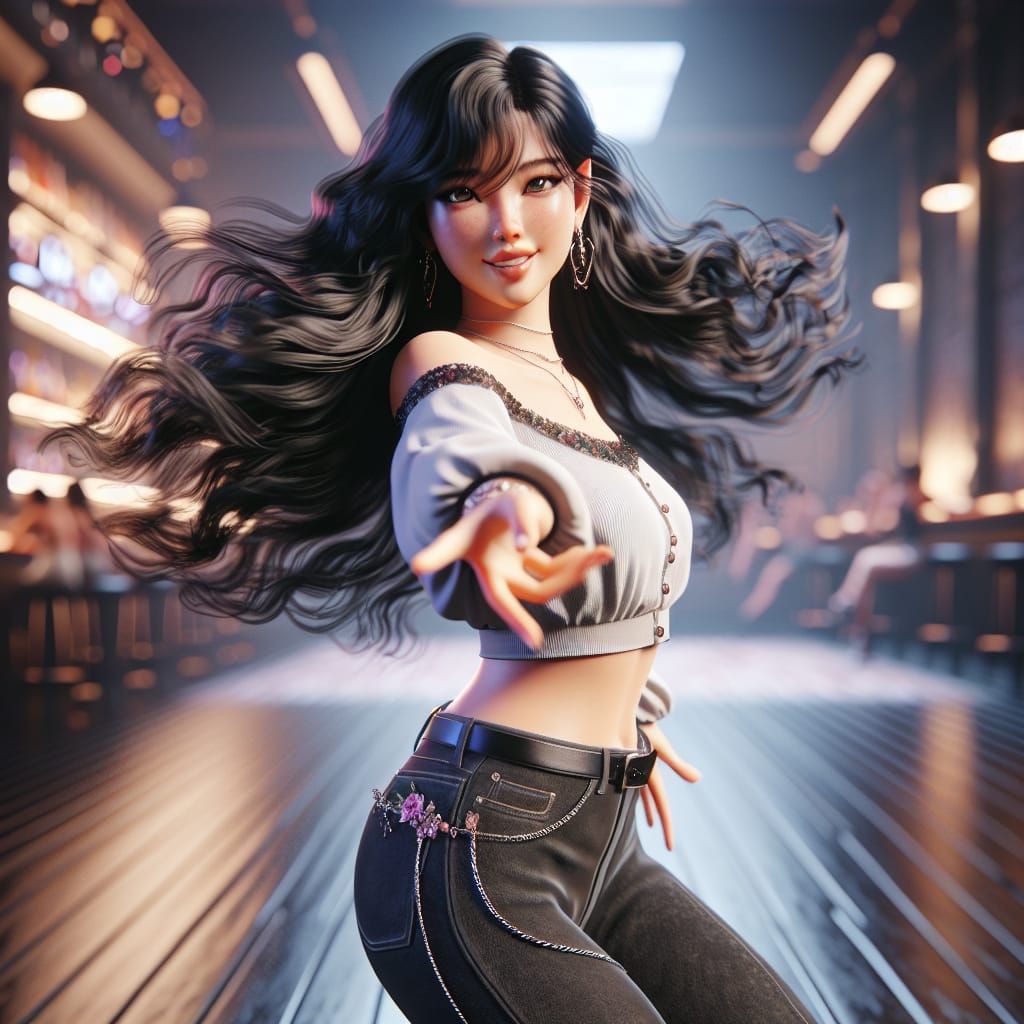 Hyper-Realistic Elf Woman Invites to Dance