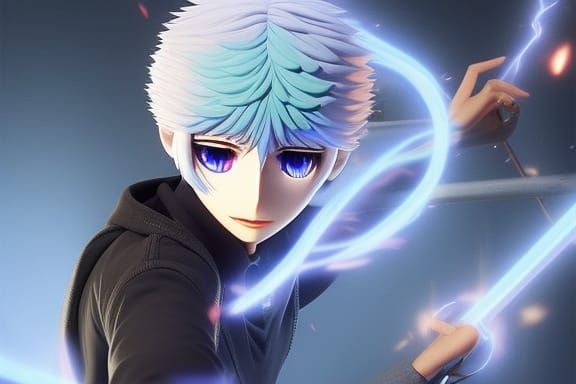 Electric Ninja Warrior in Anime Fantasy Battle