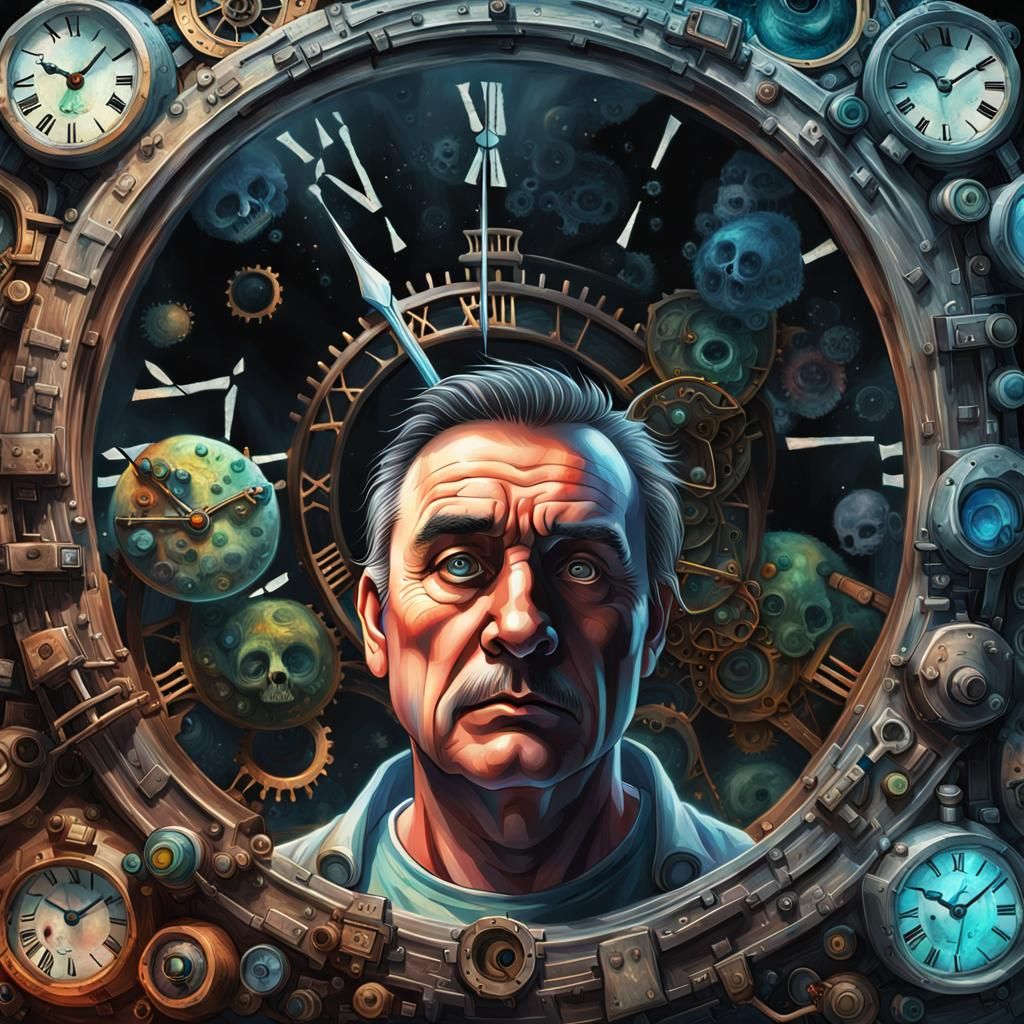 john a CLOcK-WATCH doctor IN THE LAB, headed man with panda'...