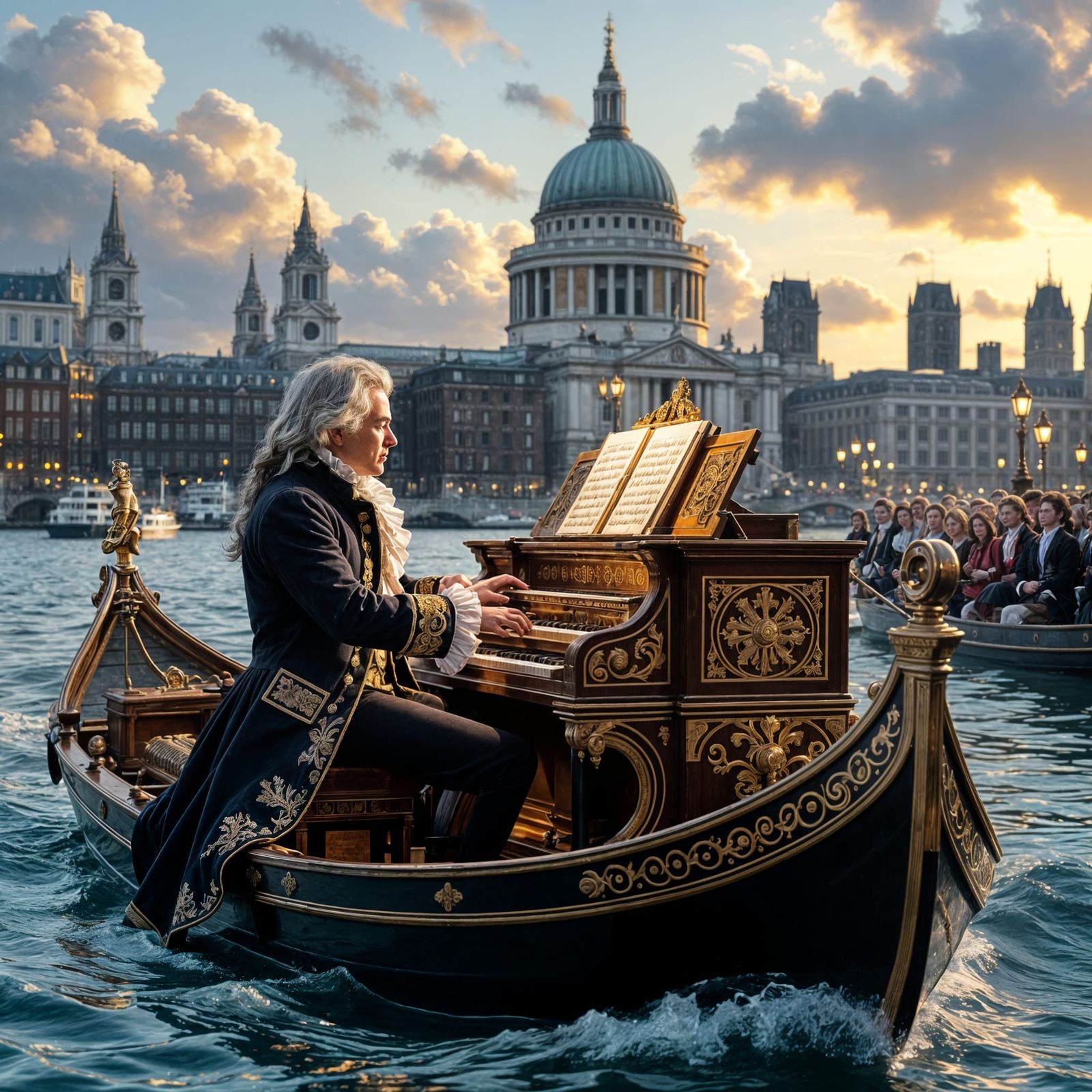 Handel Plays Organ on Thames in Baroque London