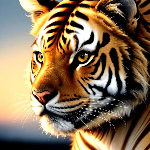 Golden Tiger Close-Up: Majestic Wildlife Portrait