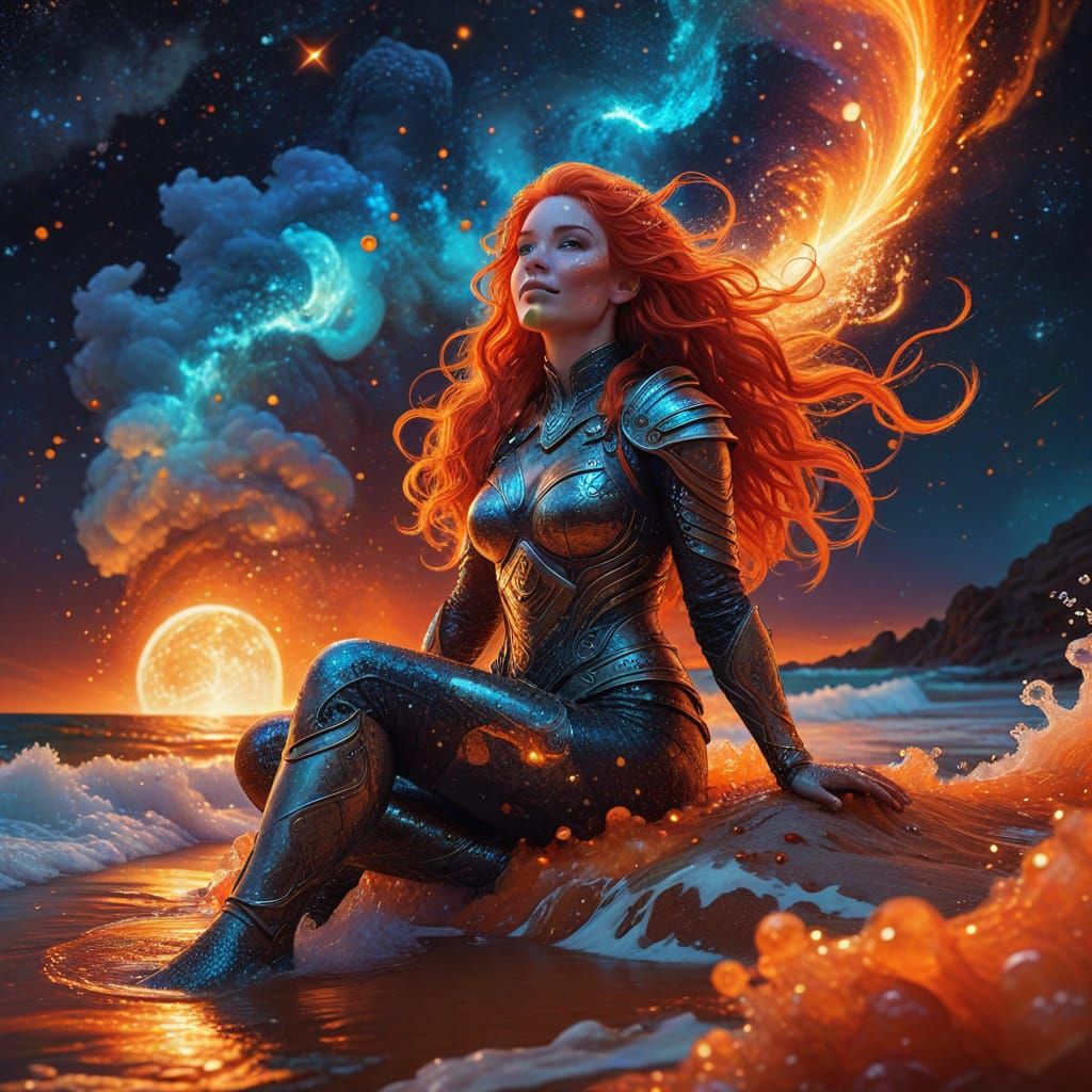 Dwarven Woman by Fluorescent Sea, Psychedelic Art