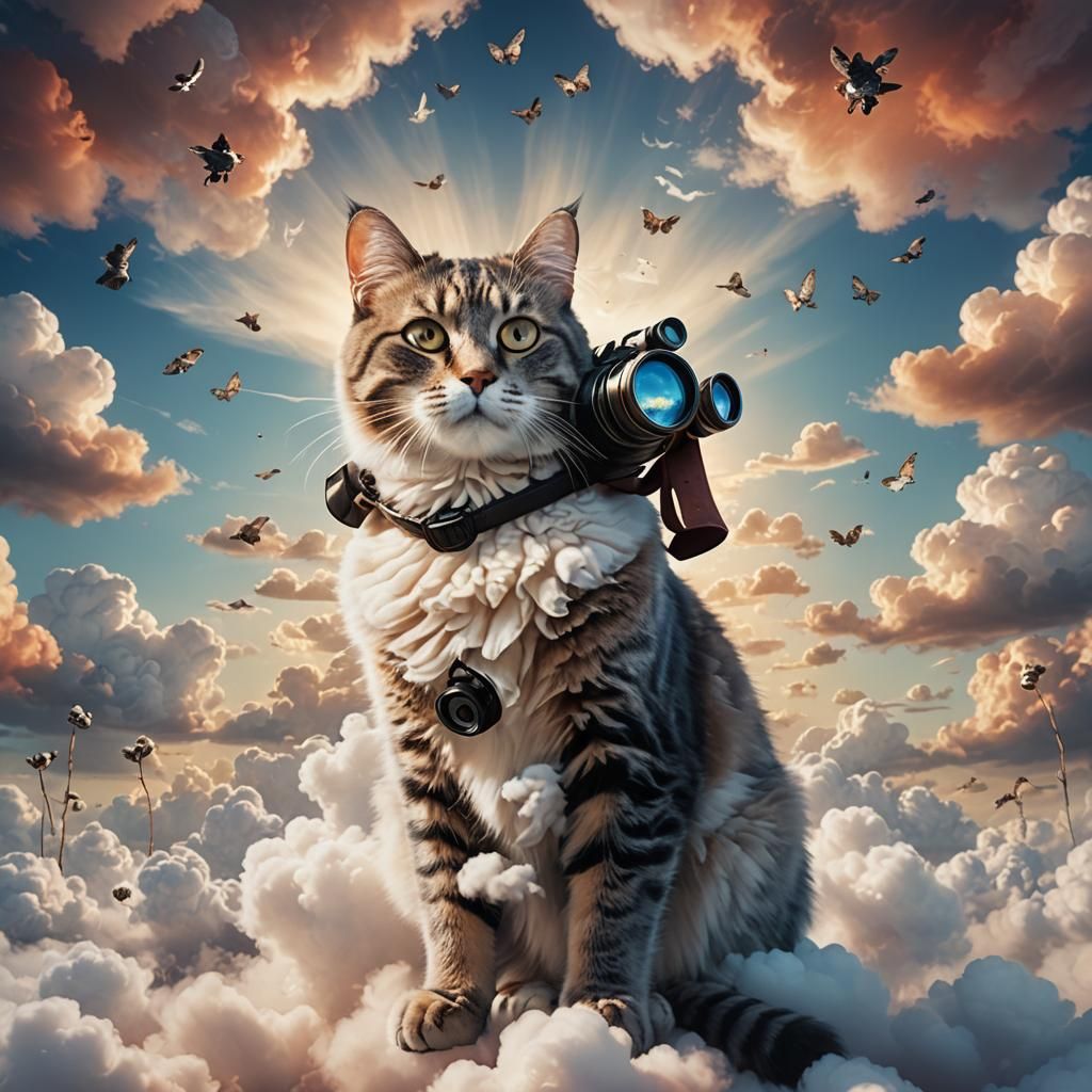 Cat in the Clouds: Dreamy Matte Painting