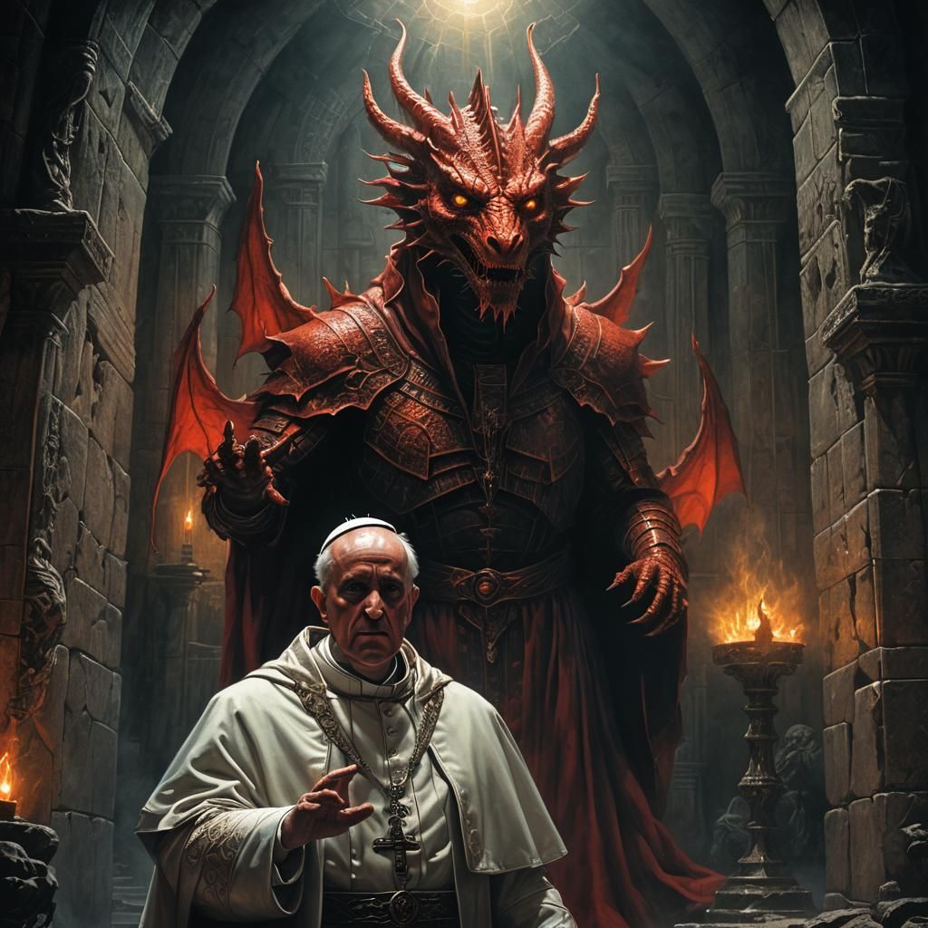 Pope and Red Dragon with a Loab