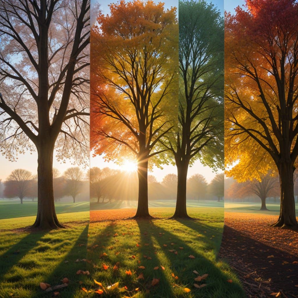 Four Seasons Refracted Through Prism by Light