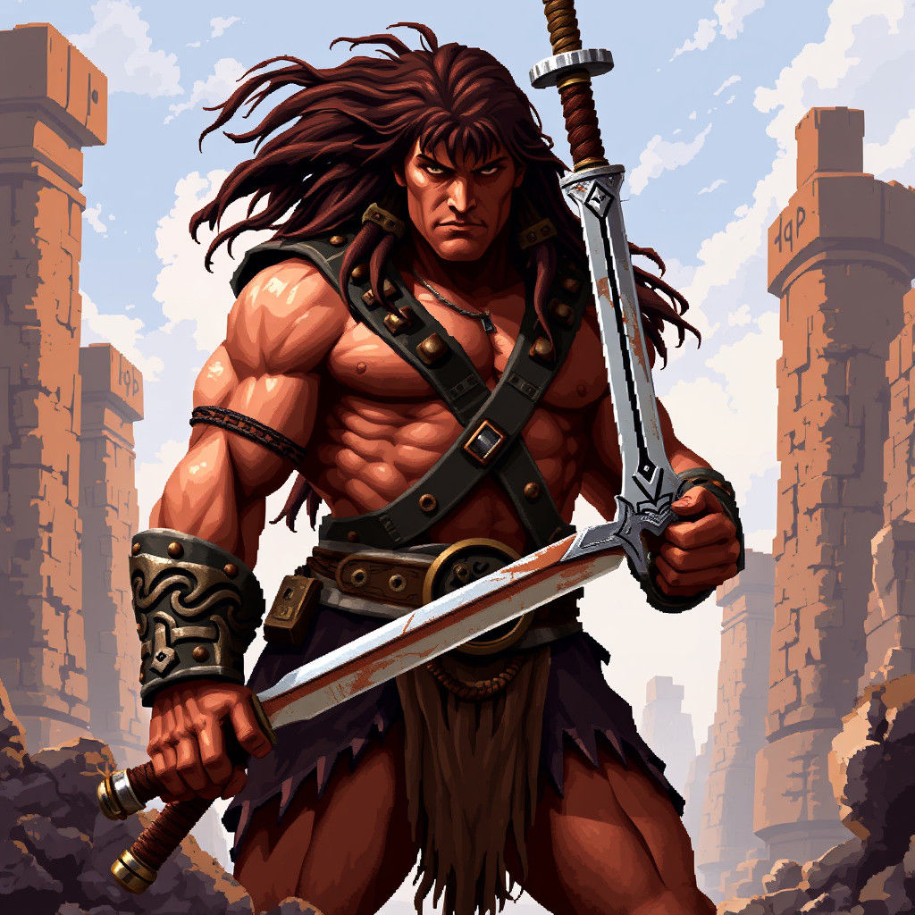 Conan the Barbarian Pixel Art Triumph