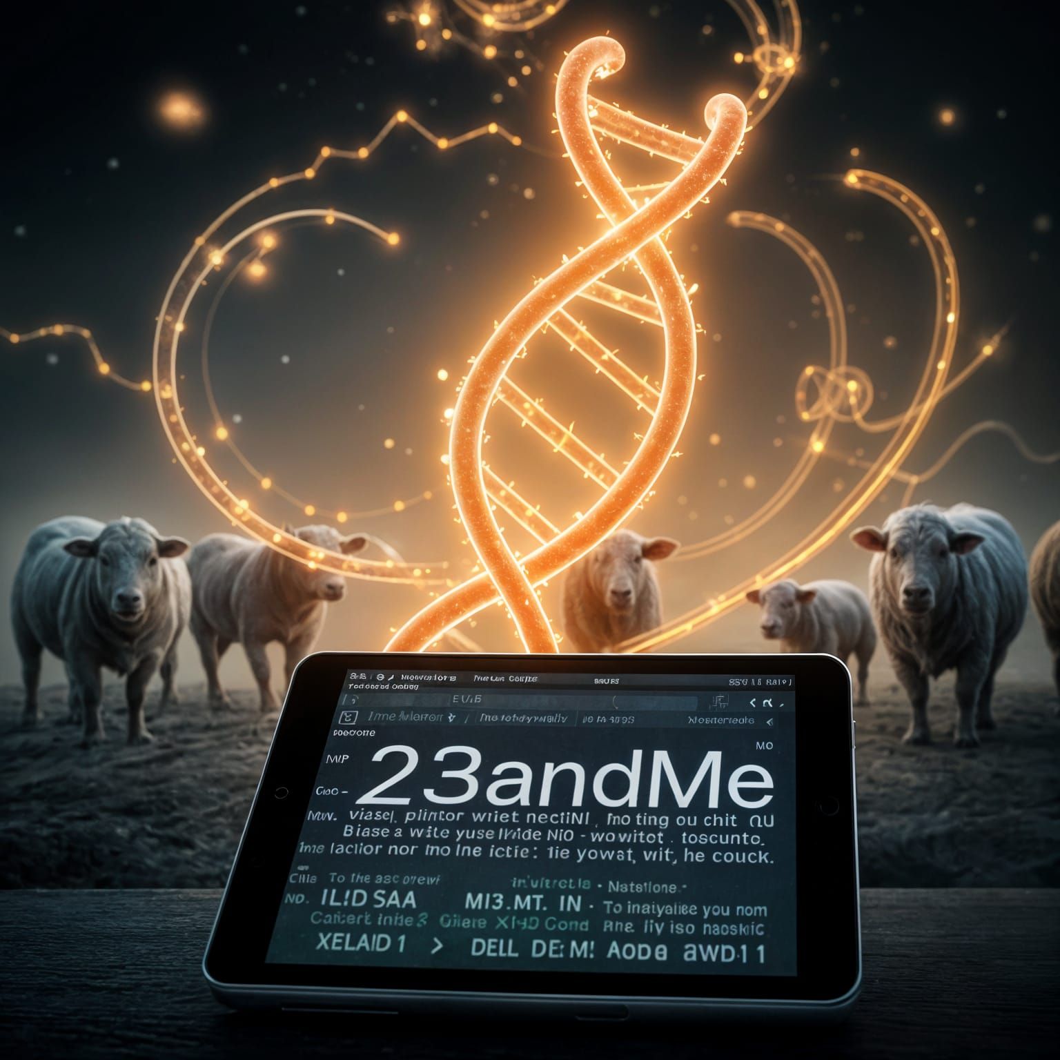 Cyberpunk DNA Protection in a Bioluminescent Landscape