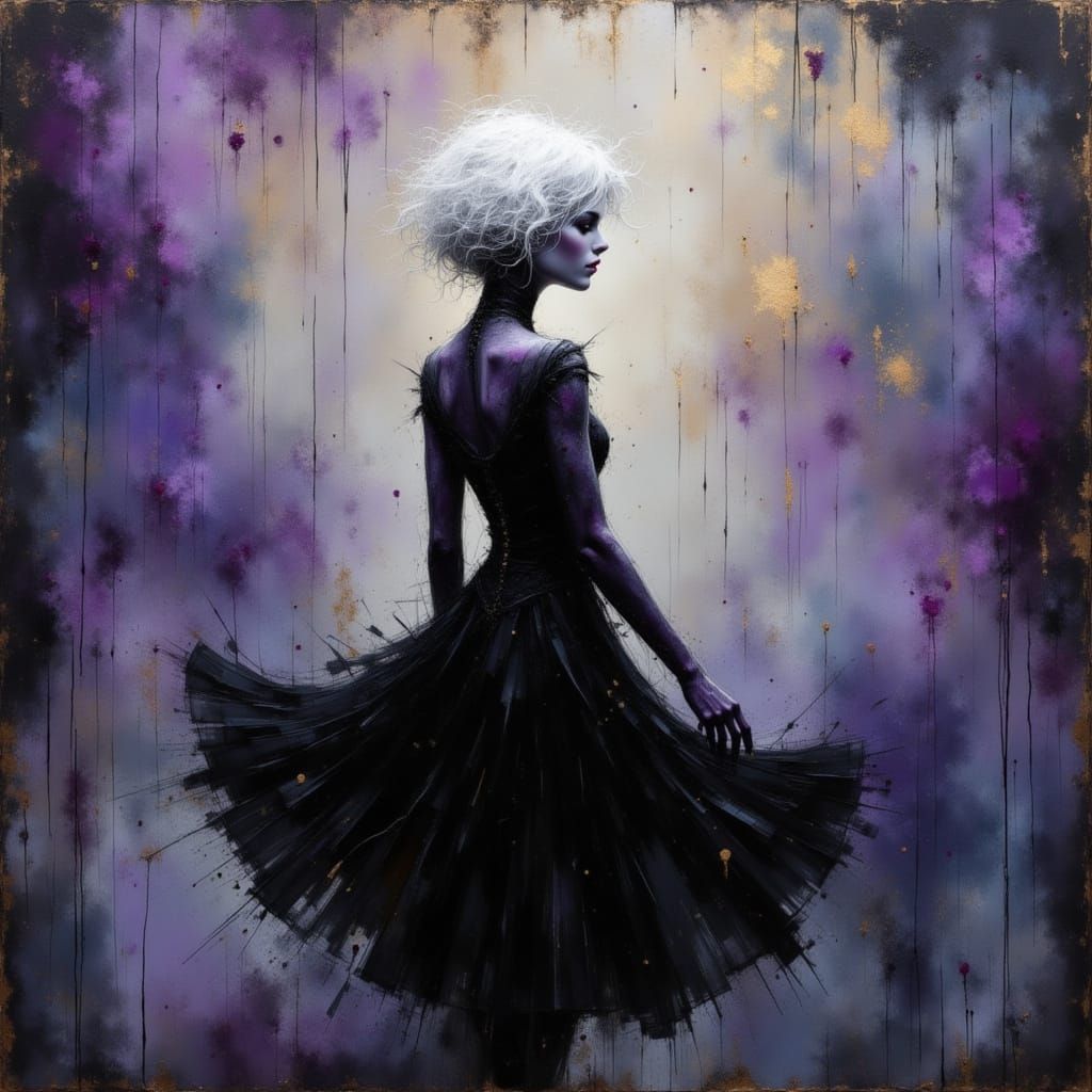 Woman in Ink Mist, Dreamy Surreal Art